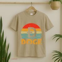 Dogecoin Logo Retro Vintage Dogecoin Hodler Trader T-Shirt thumb 2