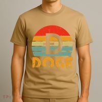 Dogecoin Logo Retro Vintage Dogecoin Hodler Trader T-Shirt thumb 3