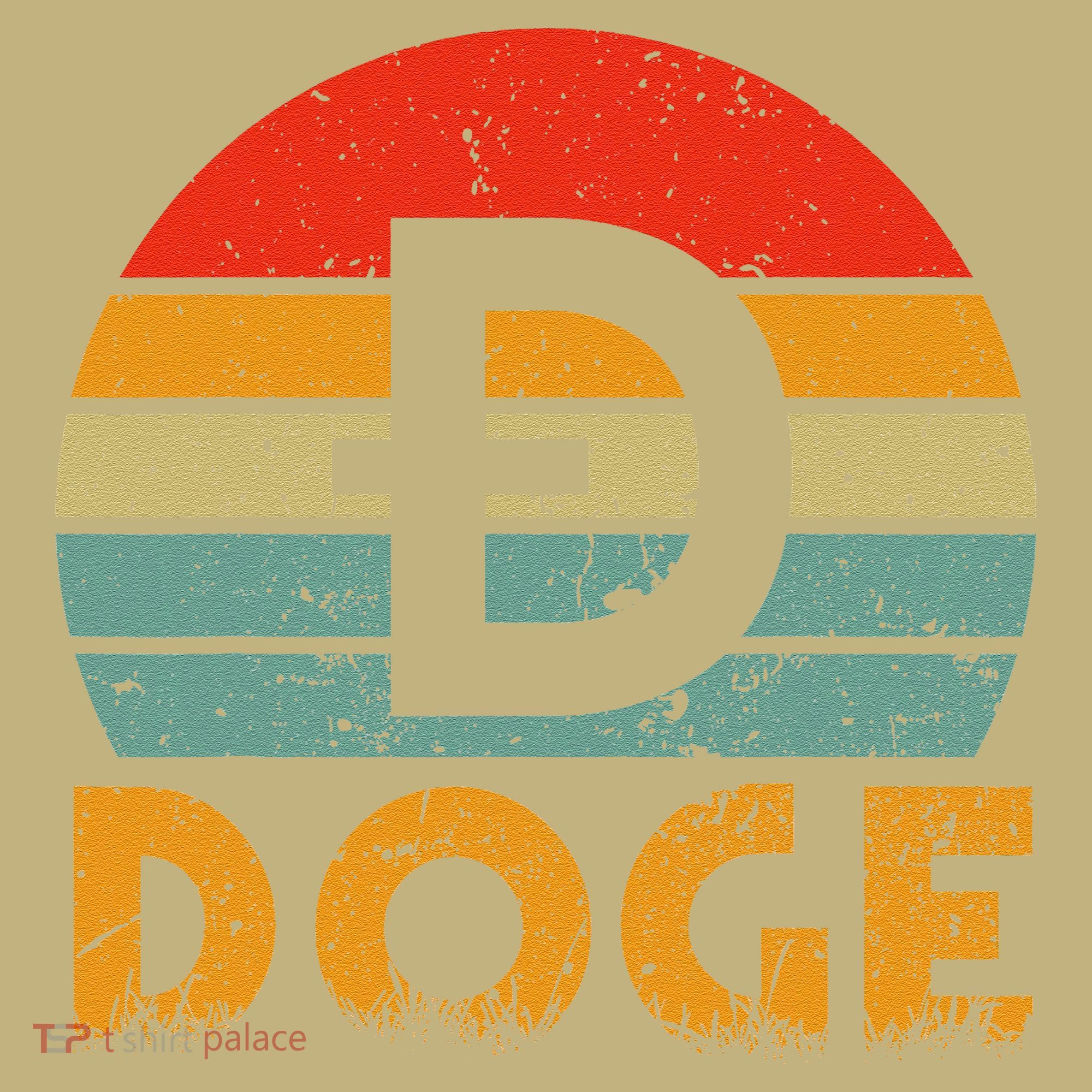 Dogecoin Logo Retro Vintage Dogecoin Hodler Trader T-Shirt