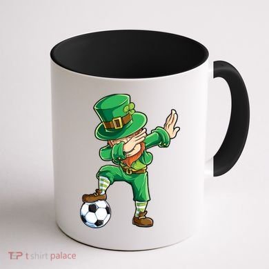 Dabbing Leprechaun St Patricks Day Soccer Sports Gift Coffee Mug back