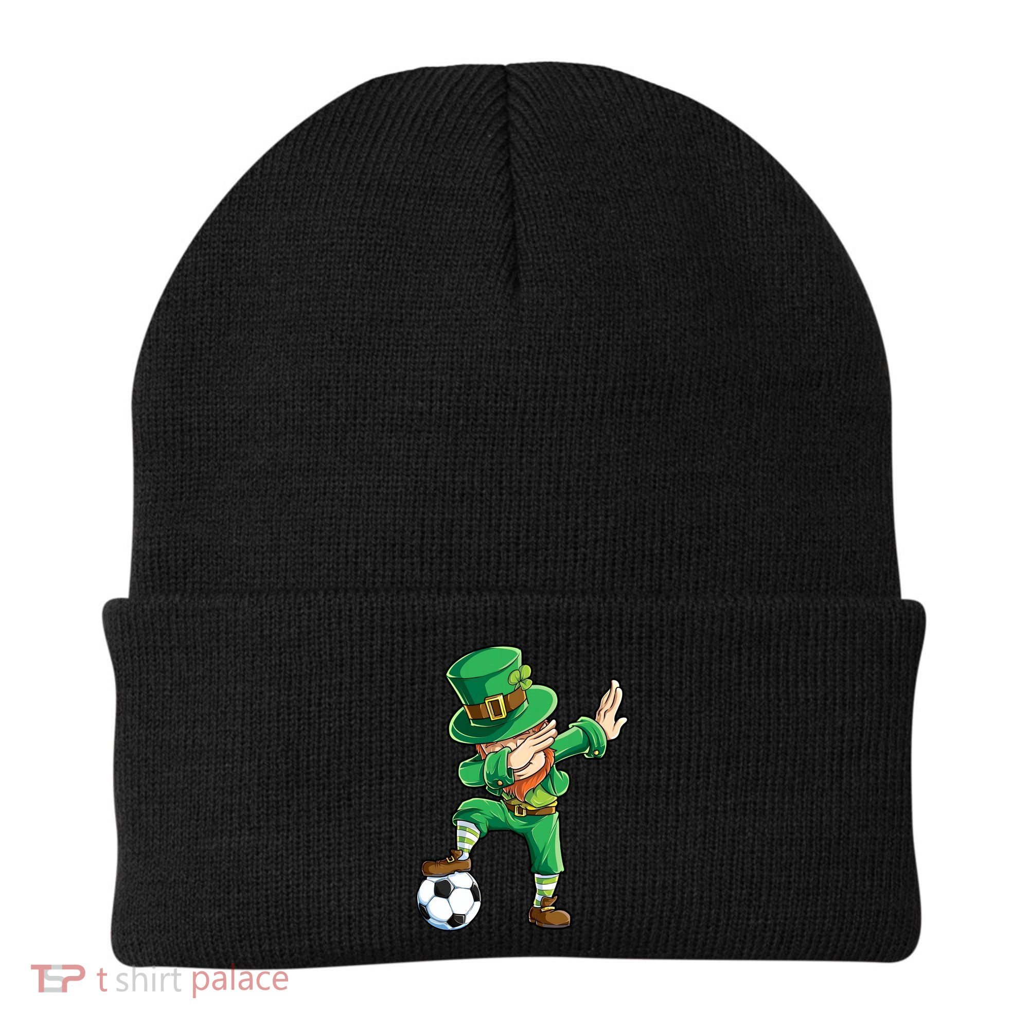 Dabbing Leprechaun St Patricks Day Soccer Sports Gift Beanie
