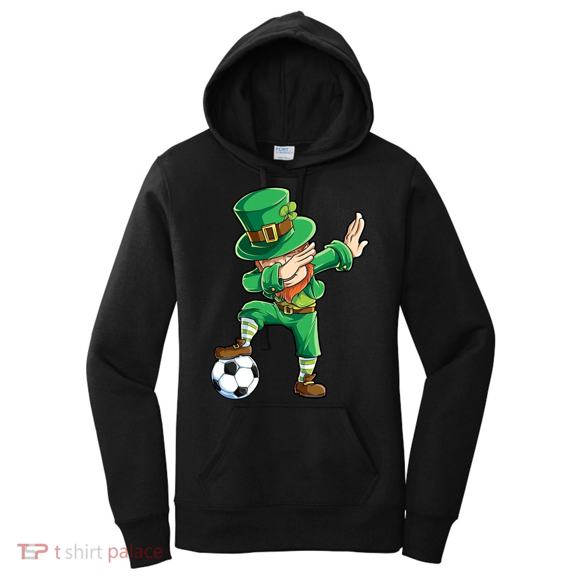 Dabbing Leprechaun St Patricks Day Soccer Sports Gift Women's Hoodie