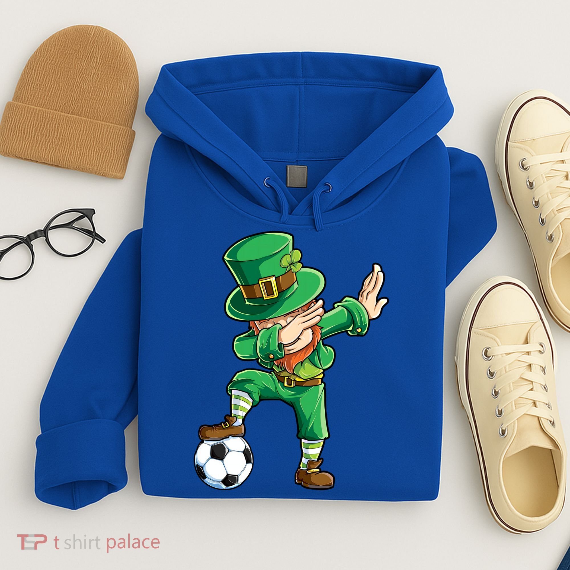 Dabbing Leprechaun St Patricks Day Soccer Sports Gift Hoodie