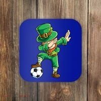 Dabbing Leprechaun St Patricks Day Soccer Sports Gift Coaster thumb 0