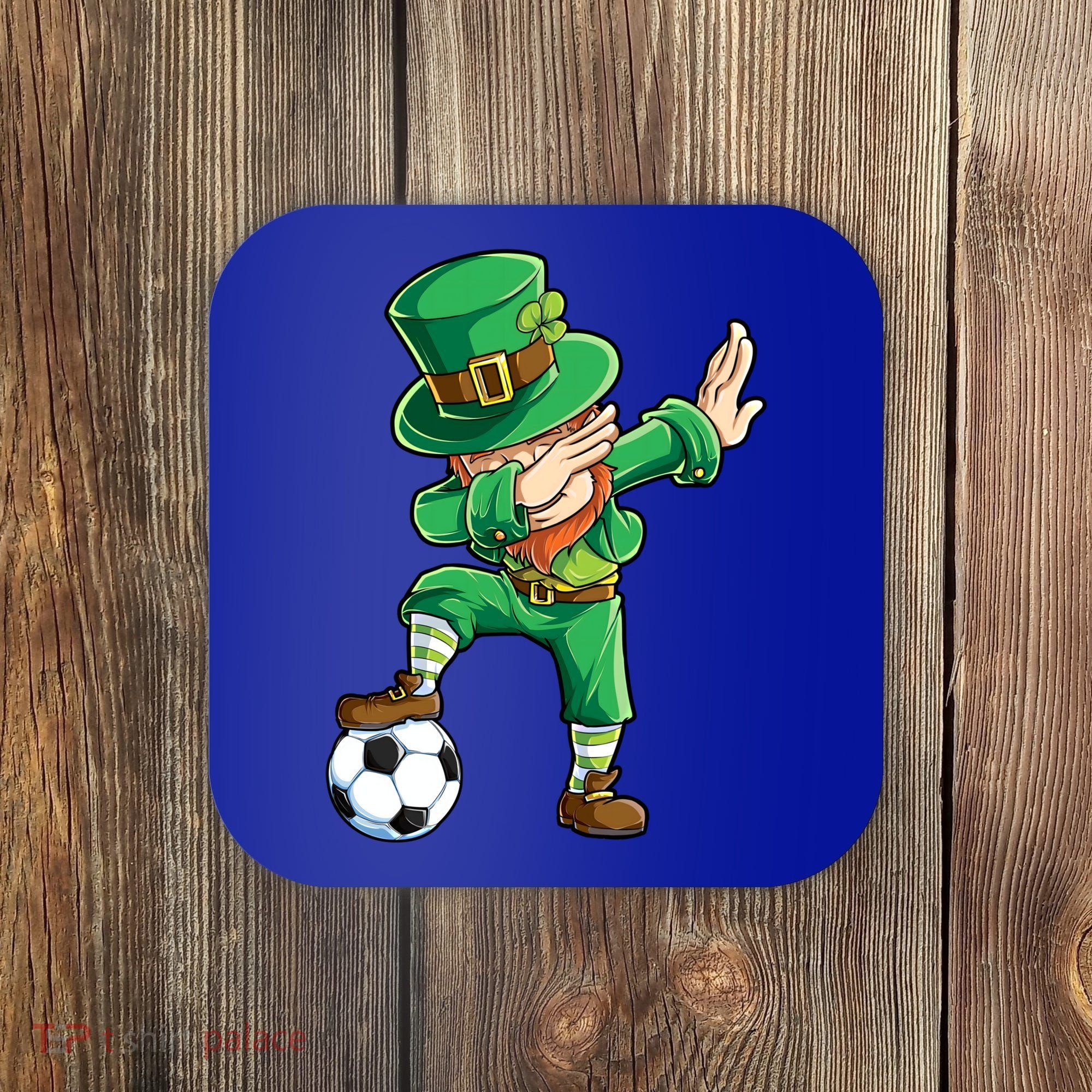 Dabbing Leprechaun St Patricks Day Soccer Sports Gift Coaster