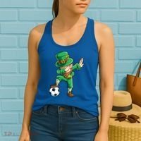 Dabbing Leprechaun St Patricks Day Soccer Sports Gift Women's Tank Top thumb 2