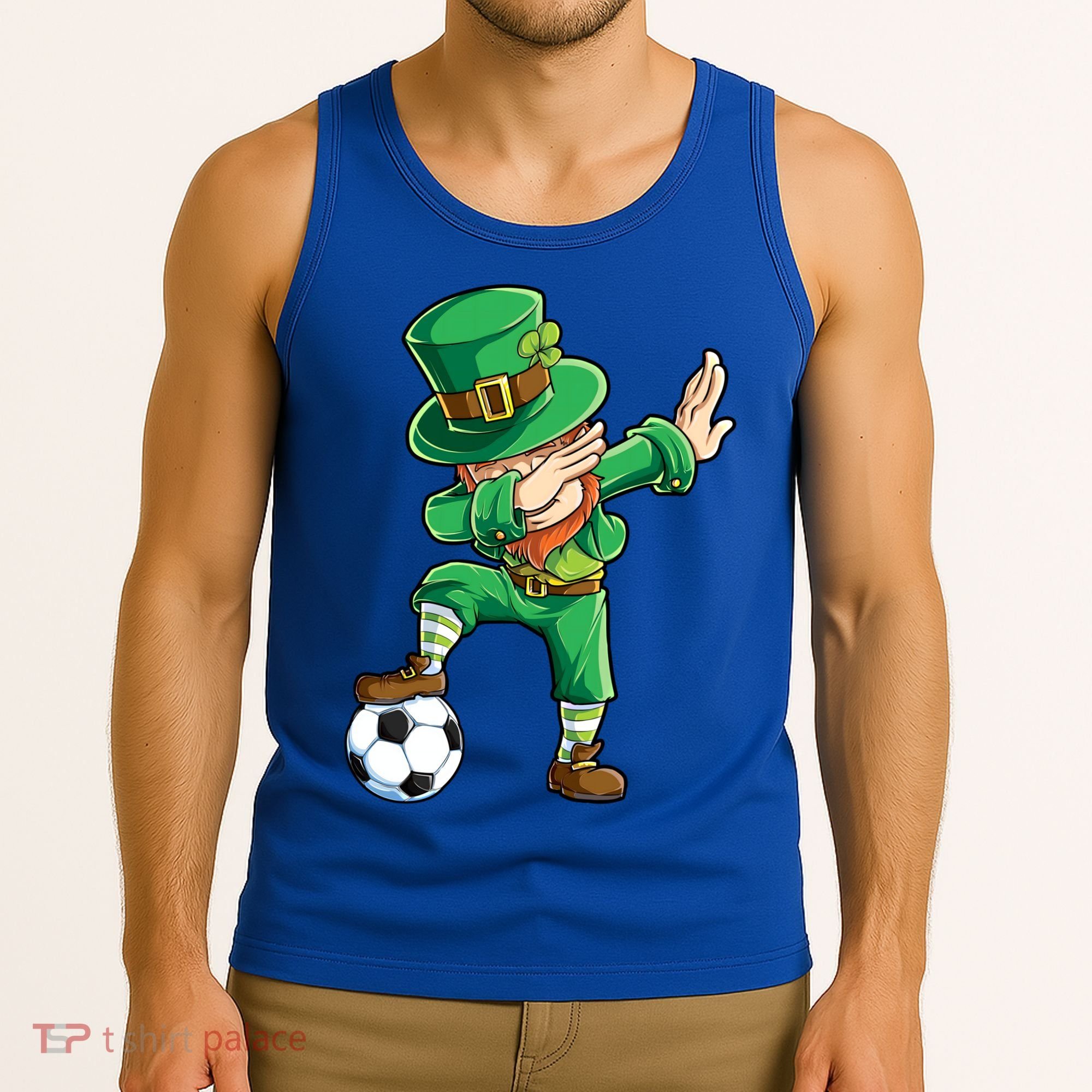 Dabbing Leprechaun St Patricks Day Soccer Sports Gift Tank Top
