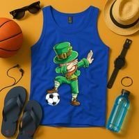 Dabbing Leprechaun St Patricks Day Soccer Sports Gift Tank Top thumb 4