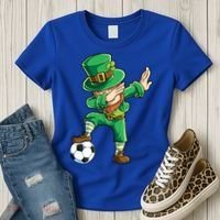 Dabbing Leprechaun St Patricks Day Soccer Sports Gift Women's T-Shirt thumb 3