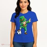 Dabbing Leprechaun St Patricks Day Soccer Sports Gift Women's T-Shirt thumb 4