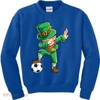 Dabbing Leprechaun St Patricks Day Soccer Sports Gift Kids Sweatshirt thumb 0