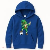 Dabbing Leprechaun St Patricks Day Soccer Sports Gift Kids Hoodie thumb 0