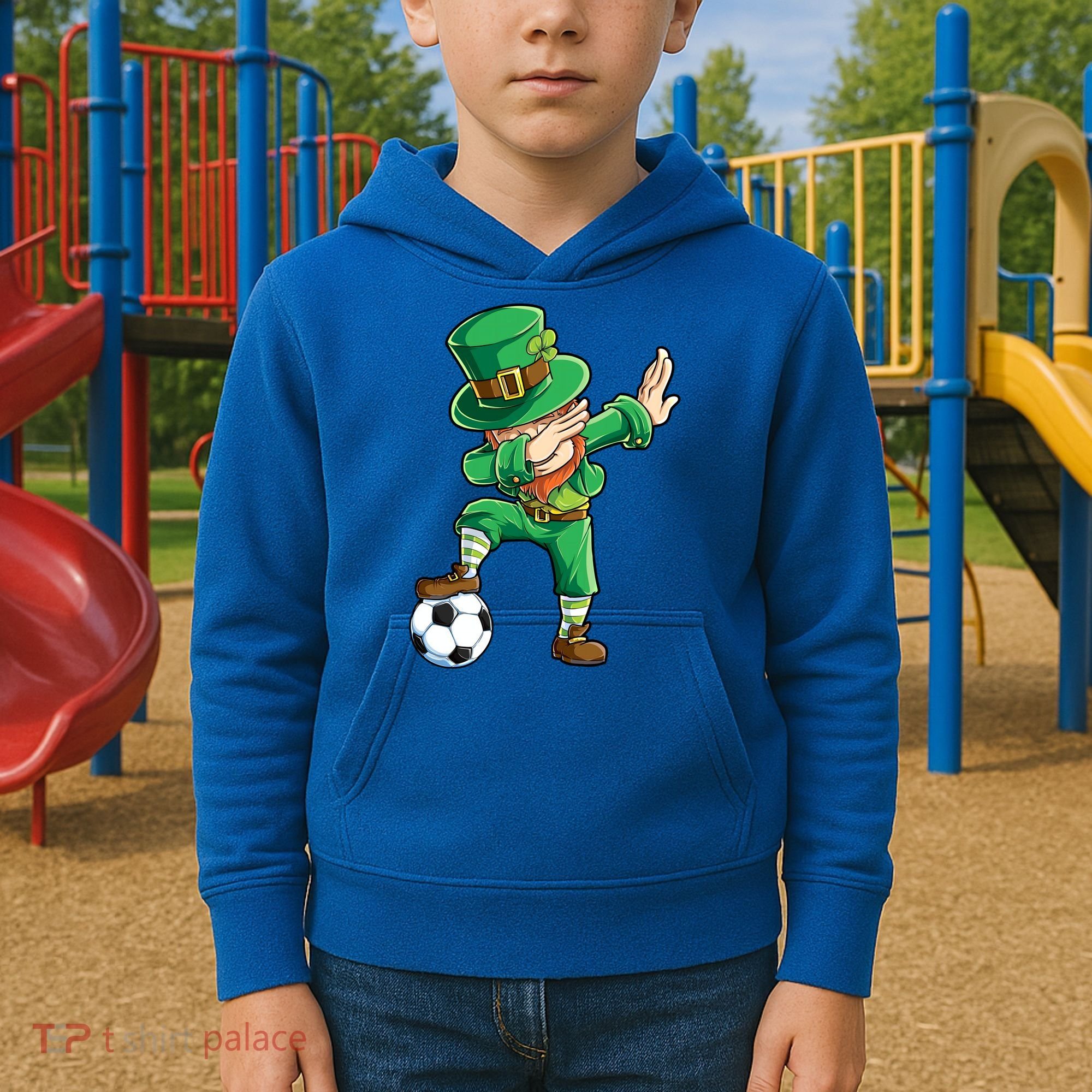 Dabbing Leprechaun St Patricks Day Soccer Sports Gift Kids Hoodie