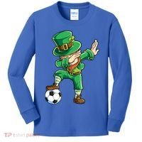 Dabbing Leprechaun St Patricks Day Soccer Sports Gift Kids Long Sleeve Shirt thumb 0