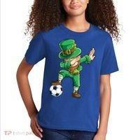 Dabbing Leprechaun St Patricks Day Soccer Sports Gift Kids T-Shirt thumb 2