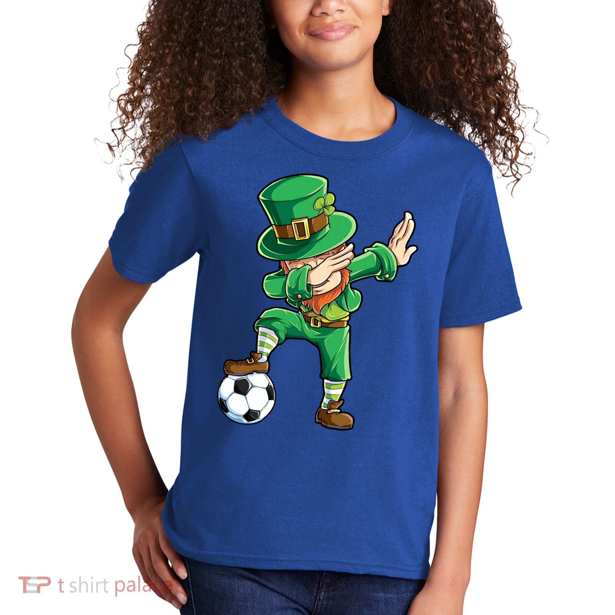 Dabbing Leprechaun St Patricks Day Soccer Sports Gift Kids T-Shirt