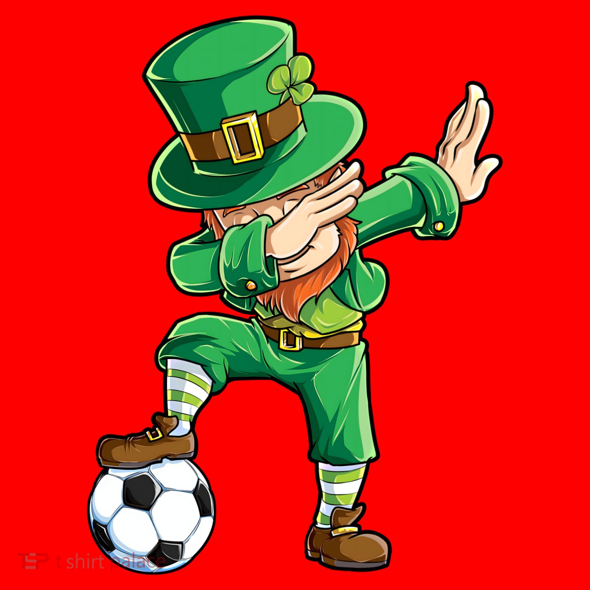 Dabbing Leprechaun St Patricks Day Soccer Sports Gift Santa Hat