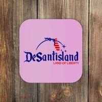 DeSantisLand Land State Of Liberty Florida Map Patriotic Coaster thumb 0