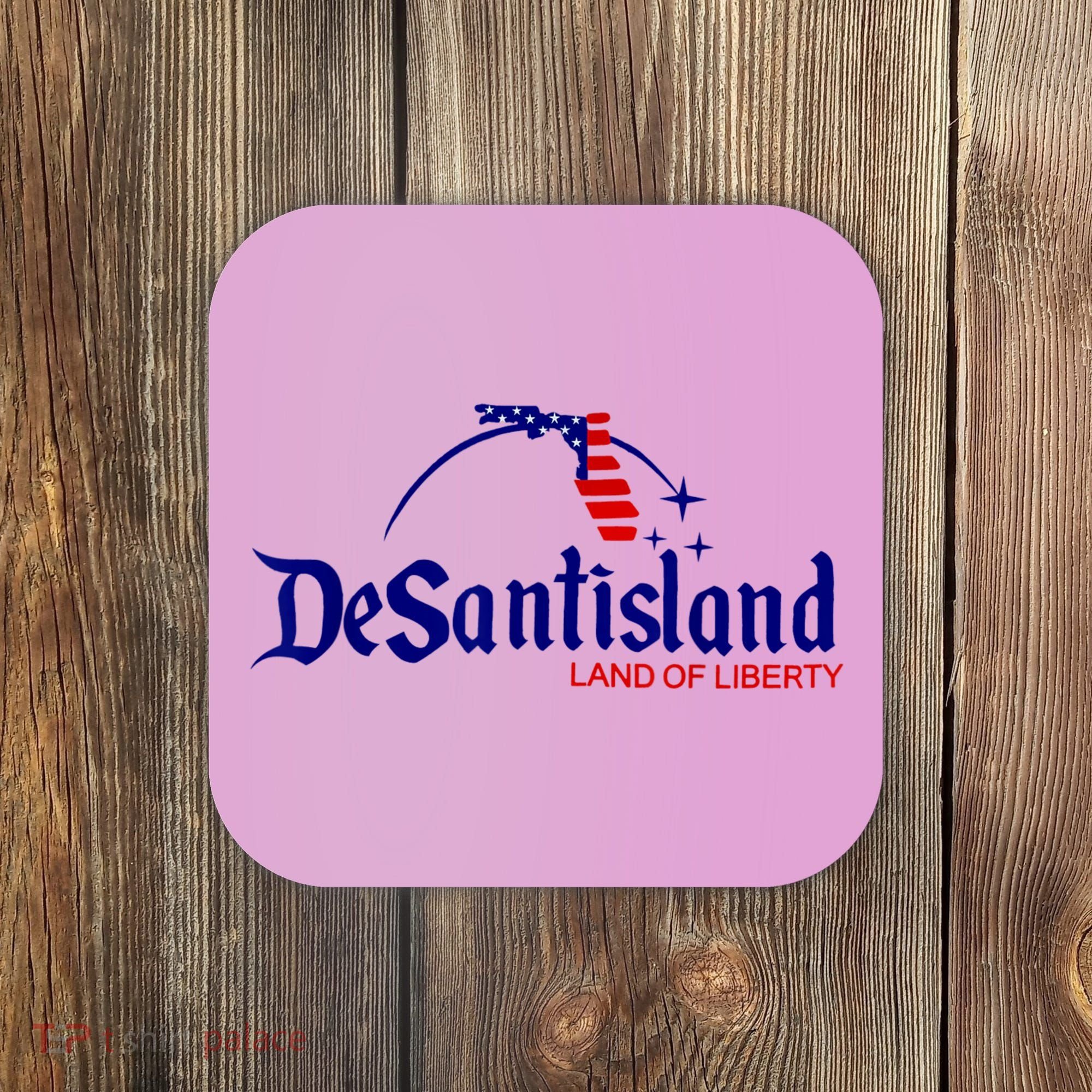 DeSantisLand Land State Of Liberty Florida Map Patriotic Coaster