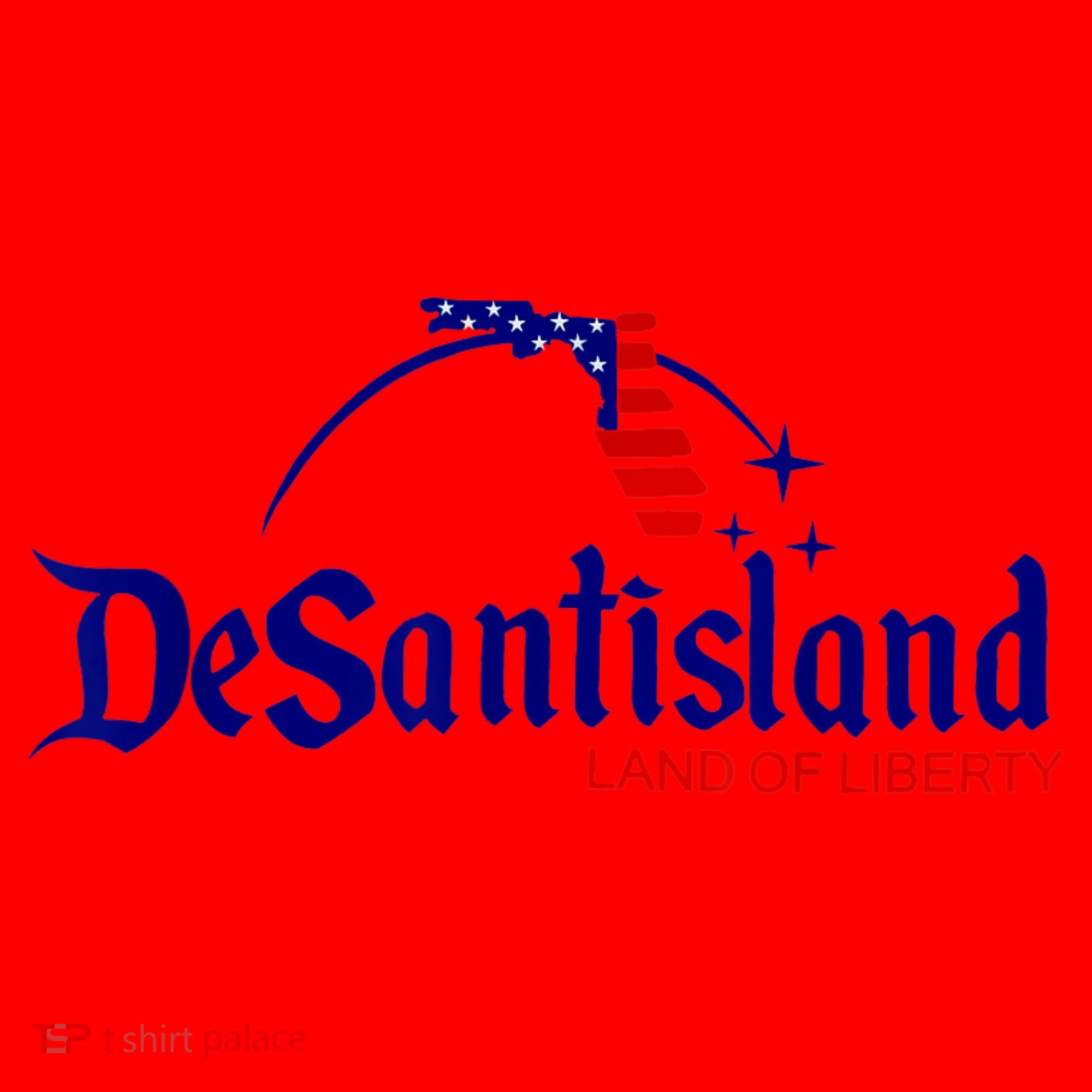 DeSantisLand Land State Of Liberty Florida Map Patriotic Santa Hat