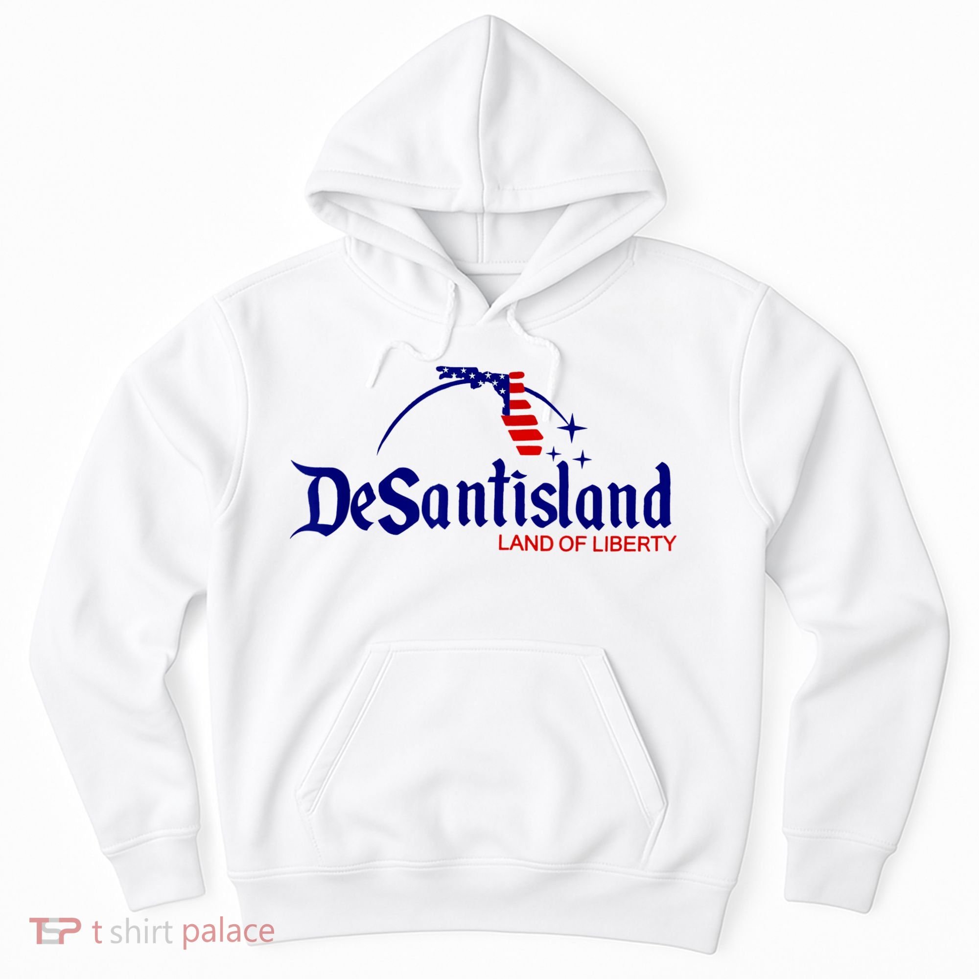DeSantisLand Land State Of Liberty Florida Map Patriotic Hoodie