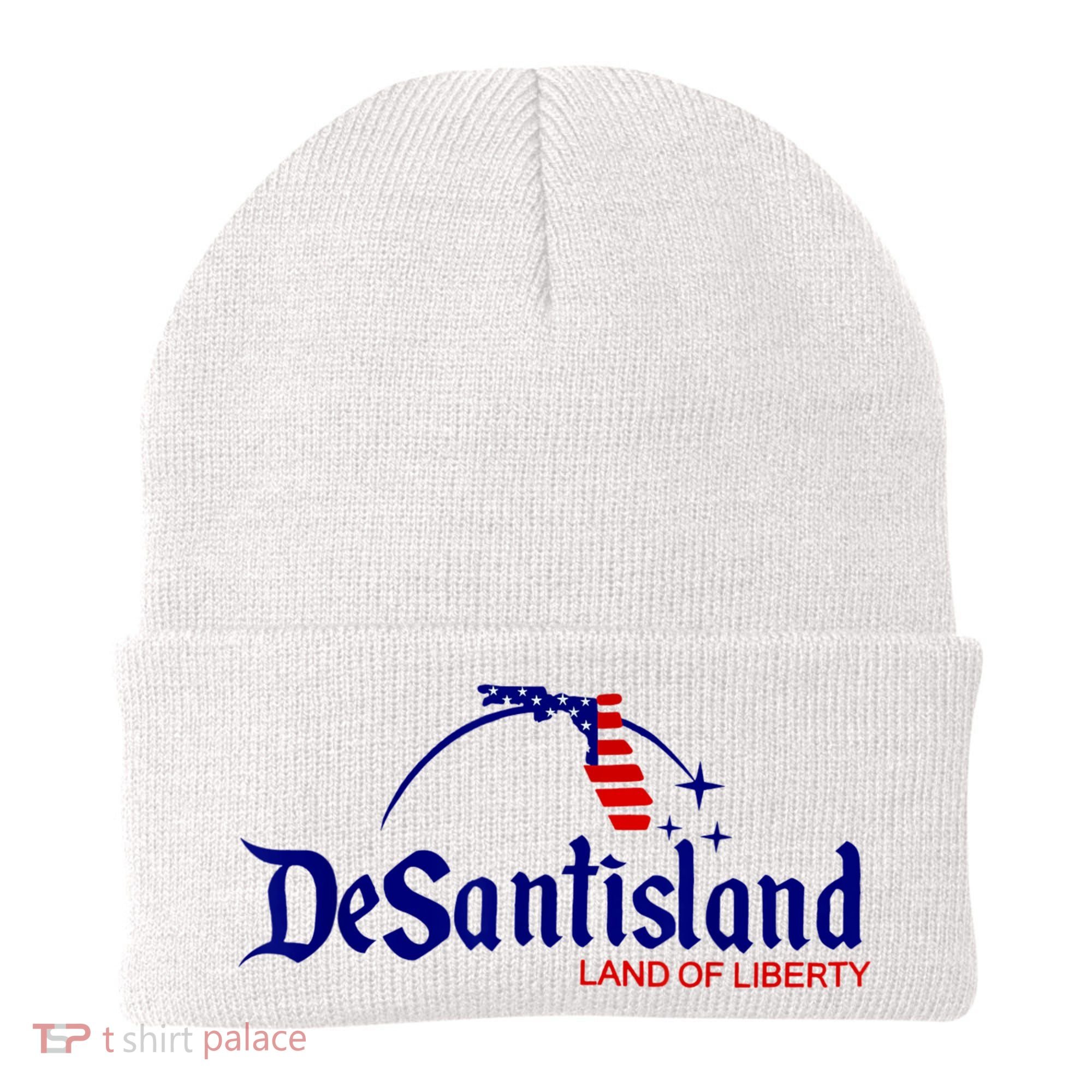 DeSantisLand Land State Of Liberty Florida Map Patriotic Beanie