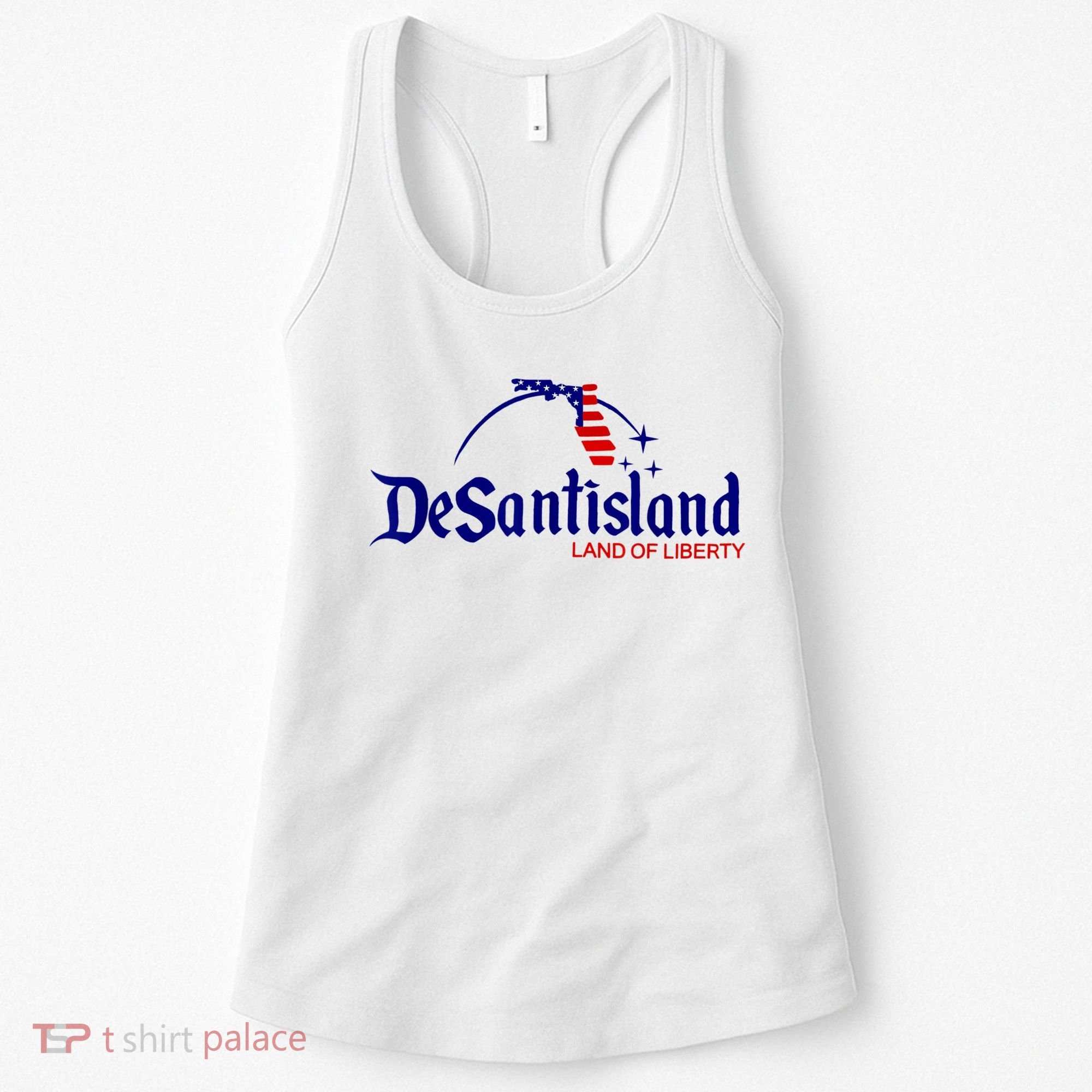 DeSantisLand Land State Of Liberty Florida Map Patriotic Women's Tank Top