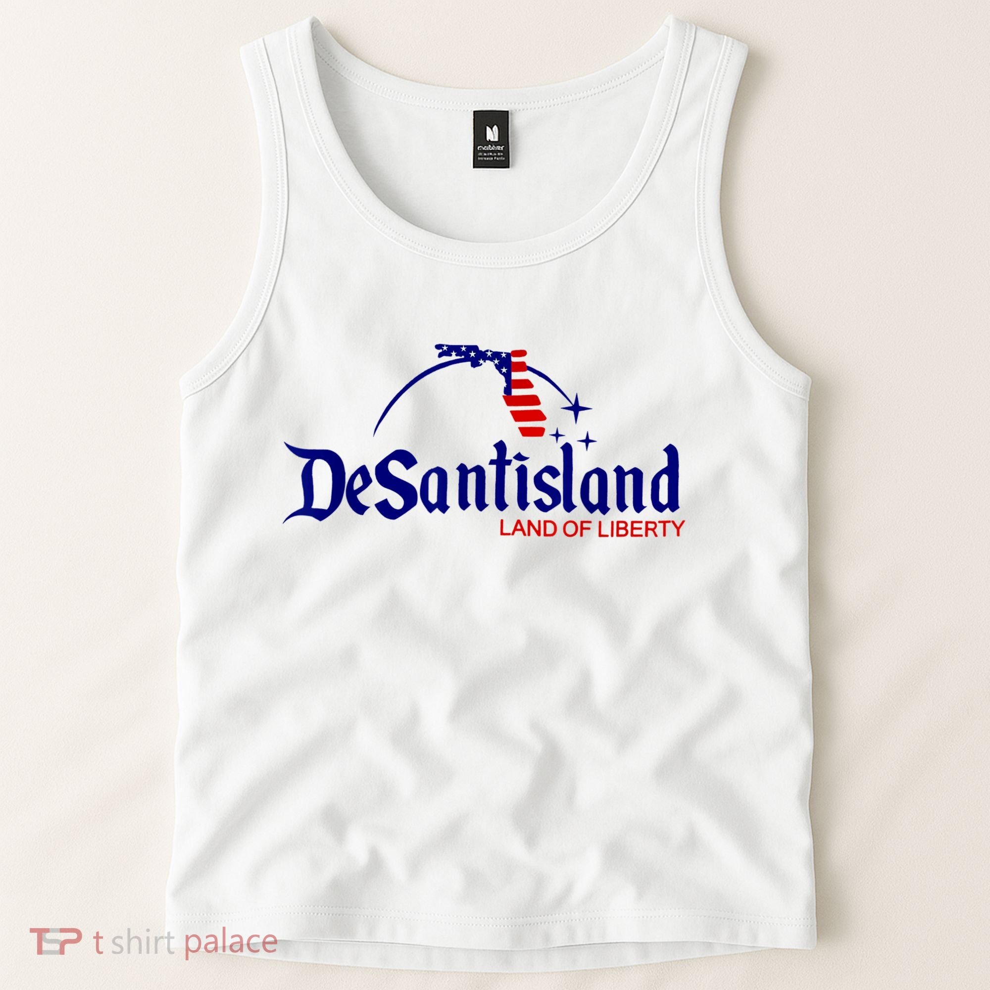 DeSantisLand Land State Of Liberty Florida Map Patriotic Tank Top