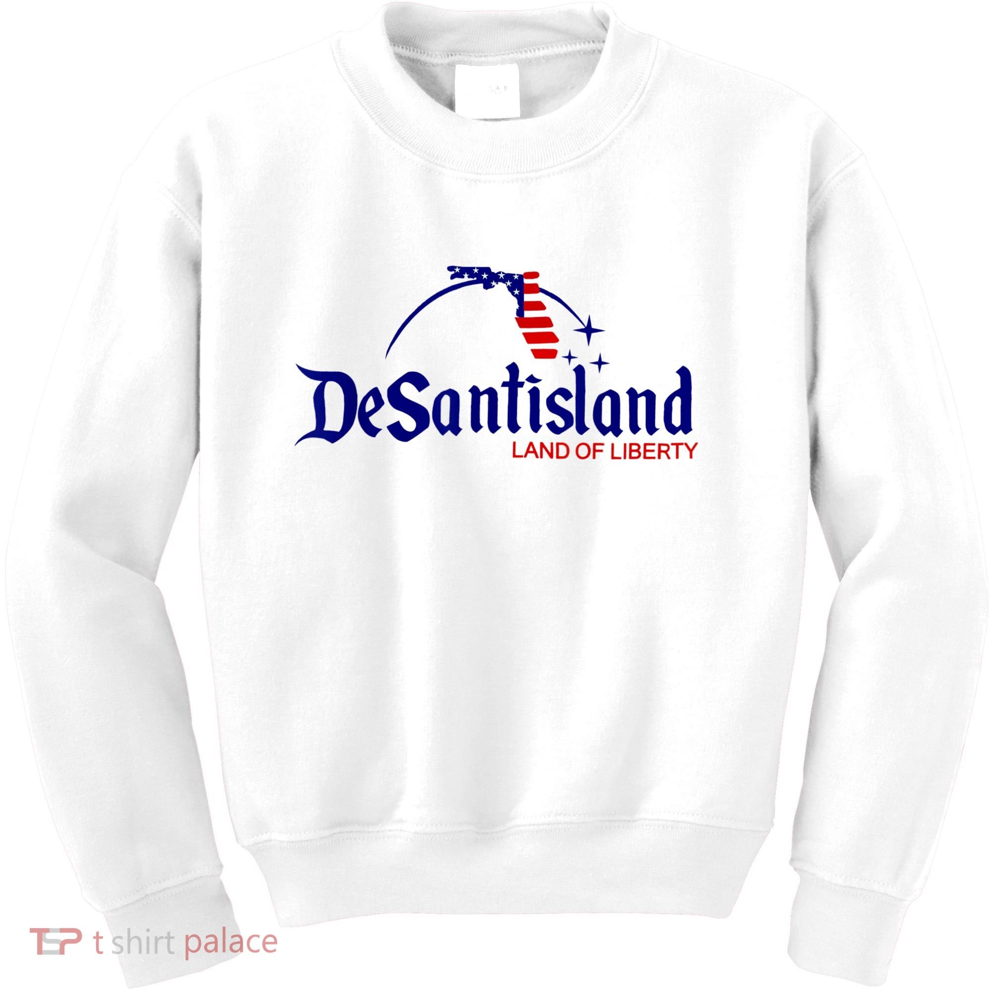 DeSantisLand Land State Of Liberty Florida Map Patriotic Kids Sweatshirt
