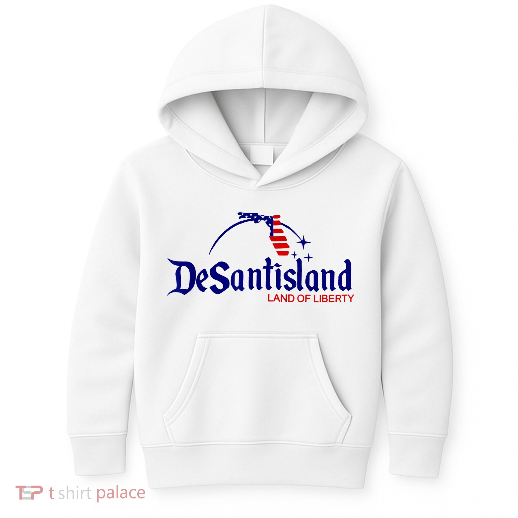 DeSantisLand Land State Of Liberty Florida Map Patriotic Kids Hoodie