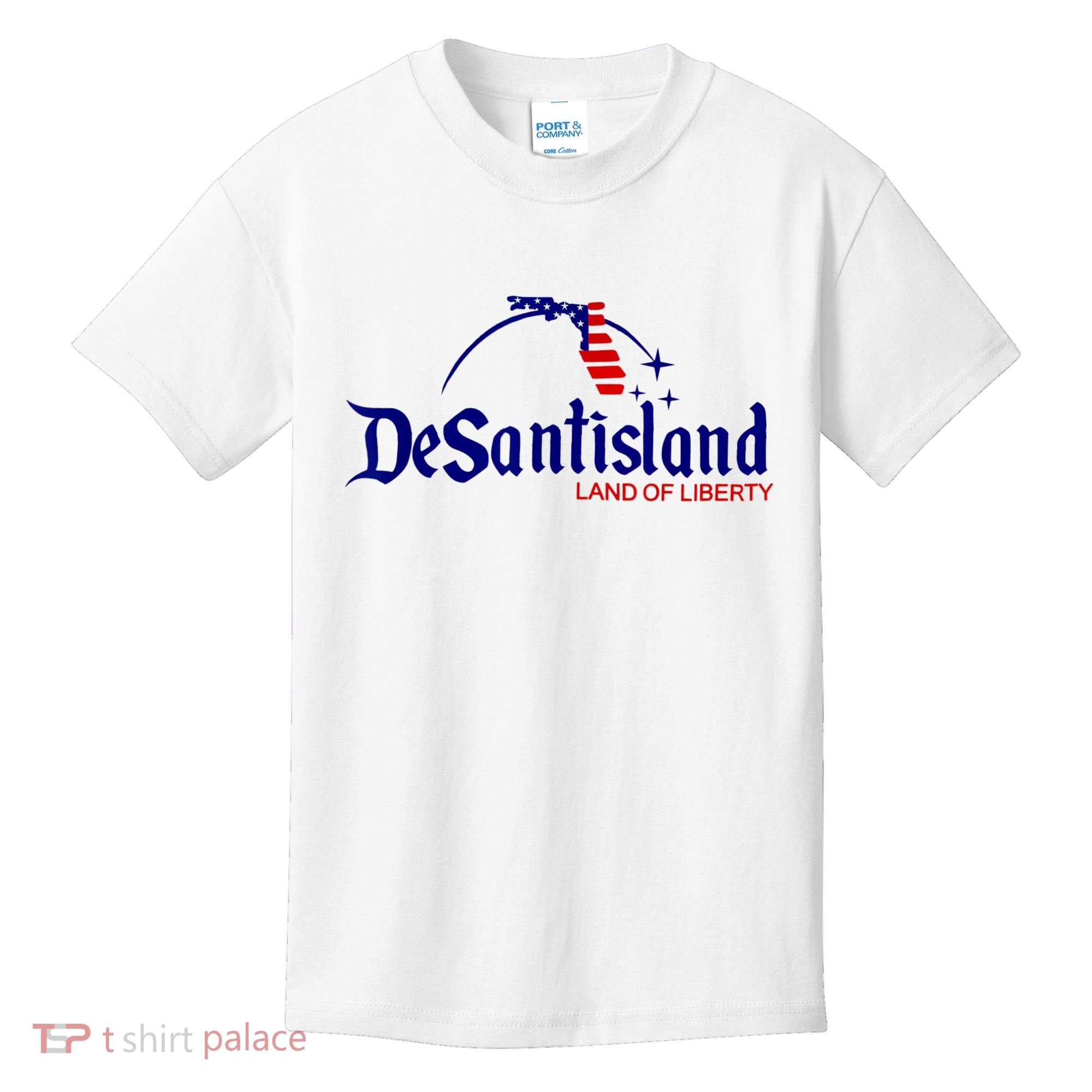 DeSantisLand Land State Of Liberty Florida Map Patriotic Kids T-Shirt