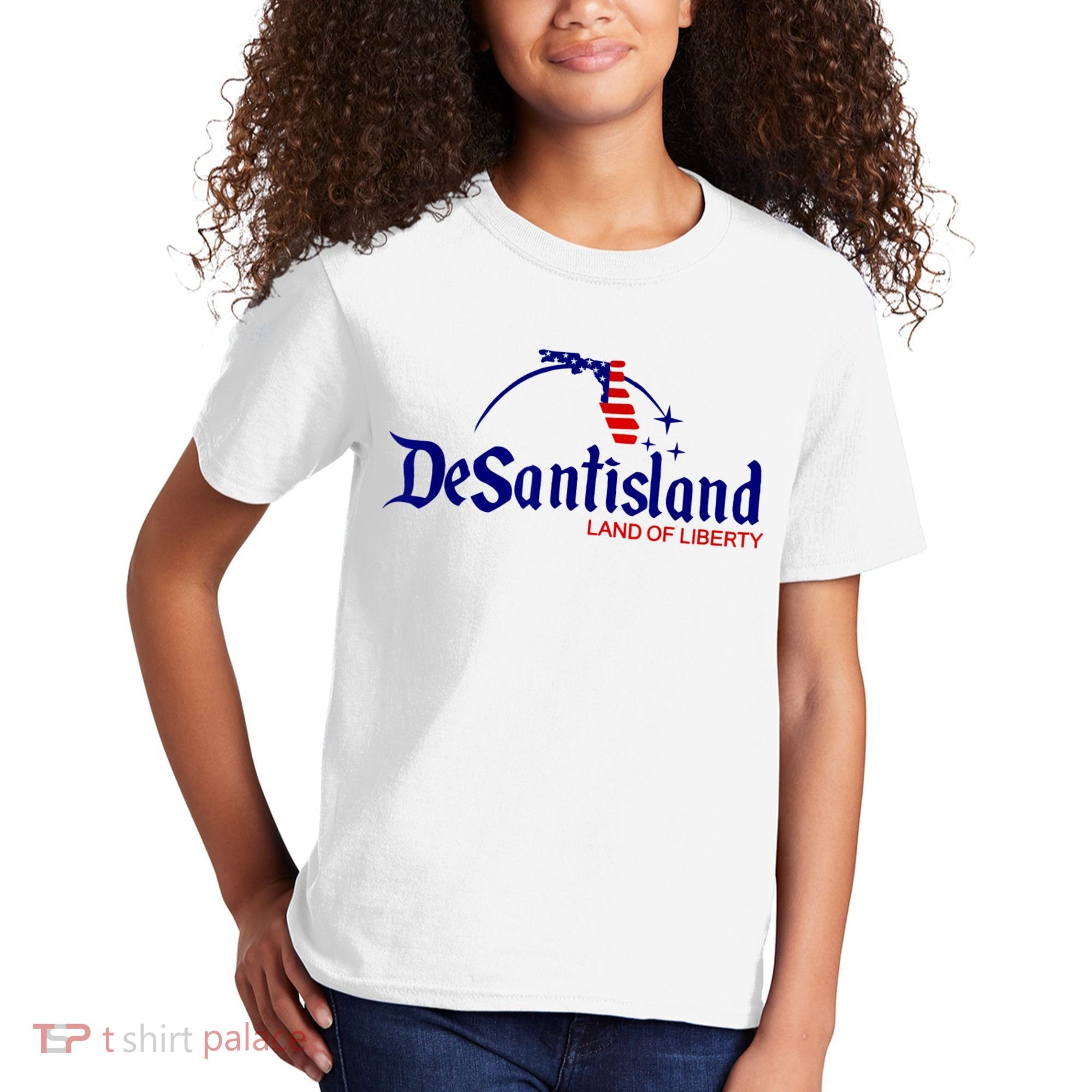 DeSantisLand Land State Of Liberty Florida Map Patriotic Kids T-Shirt
