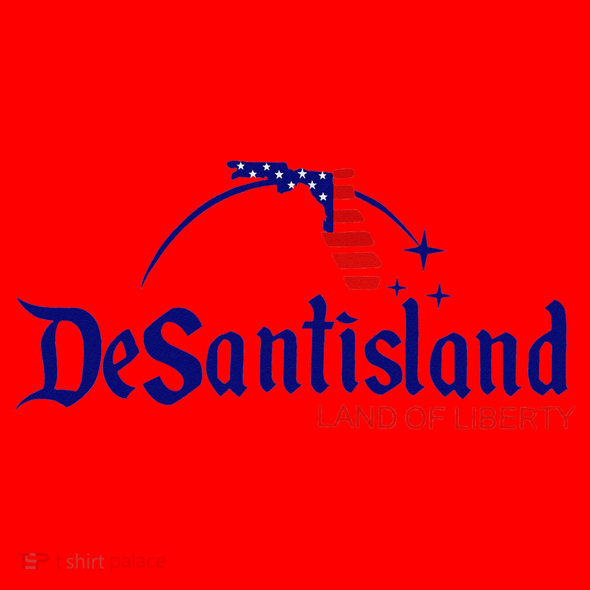 DeSantisLand Land State of Liberty Florida Map Patriotic Santa Hat