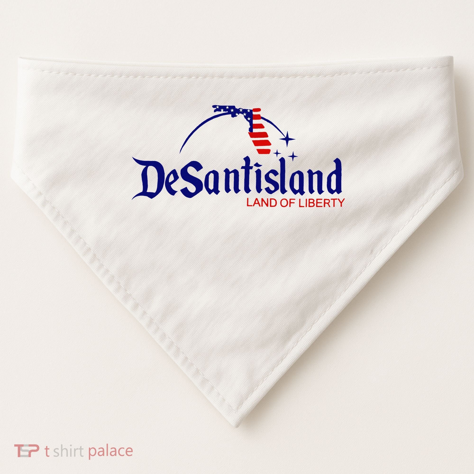 DeSantisLand Land State of Liberty Florida Map Patriotic USA-Made Doggie Bandana