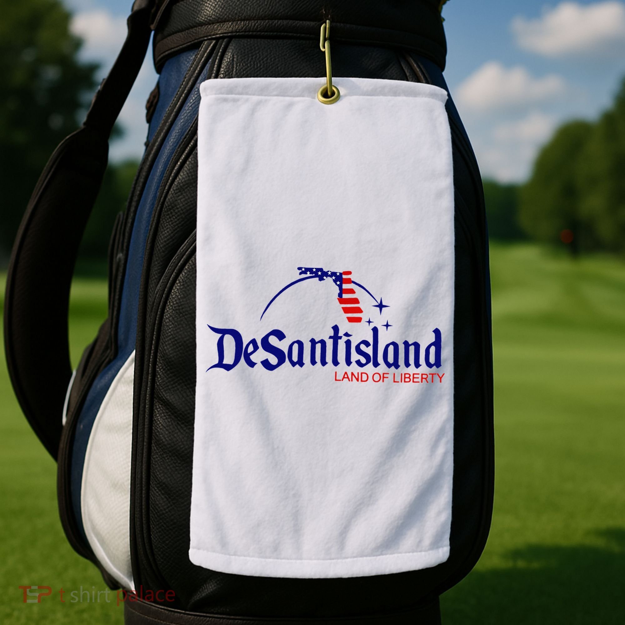 DeSantisLand Land State of Liberty Florida Map Patriotic Golf Towel
