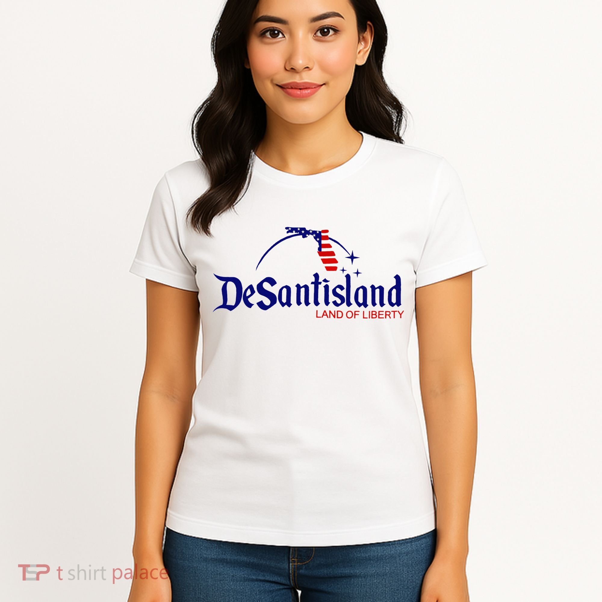 DeSantisLand Land State of Liberty Florida Map Patriotic Women's T-Shirt