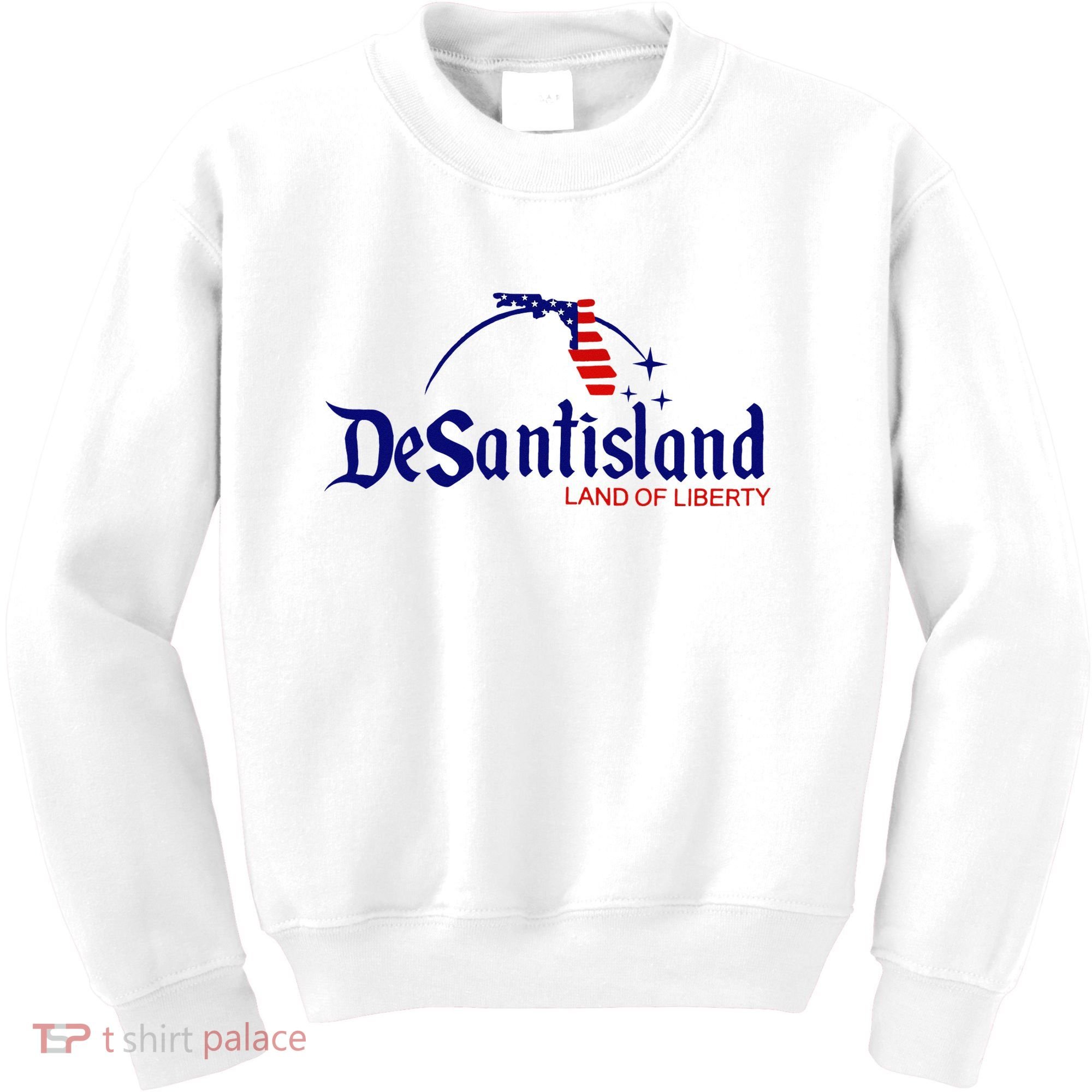 DeSantisLand Land State of Liberty Florida Map Patriotic Kids Sweatshirt