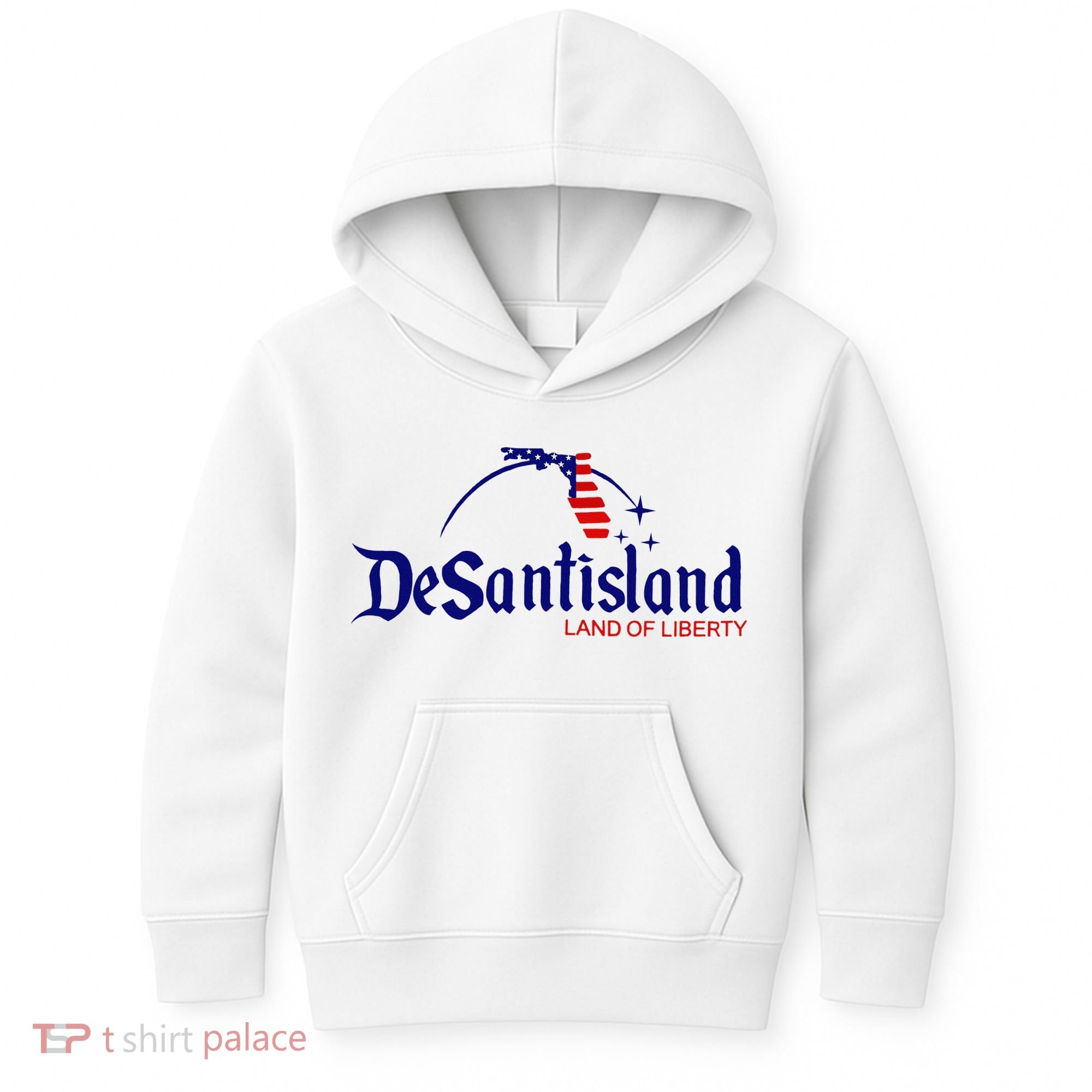 DeSantisLand Land State of Liberty Florida Map Patriotic Kids Hoodie
