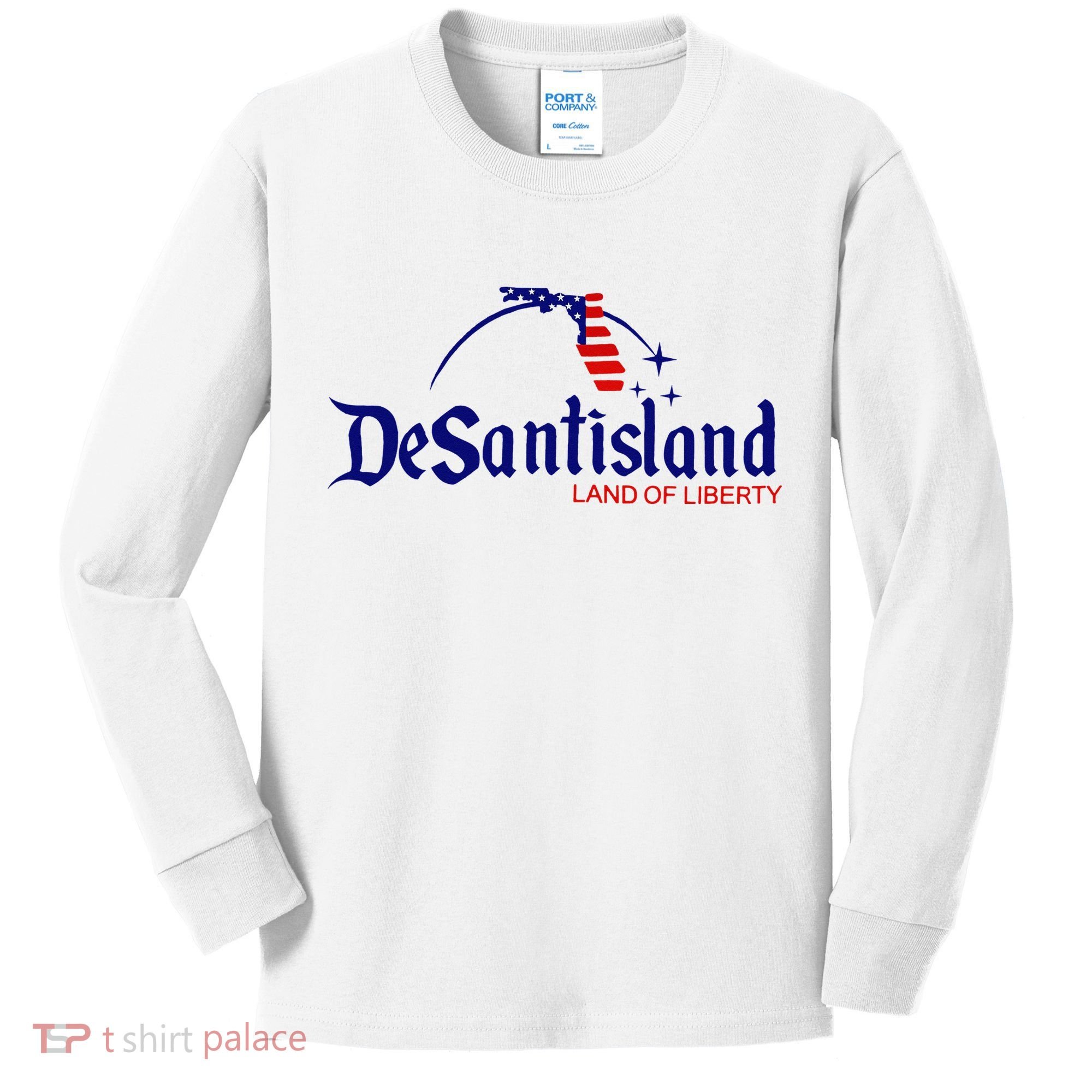 DeSantisLand Land State of Liberty Florida Map Patriotic Kids Long Sleeve Shirt