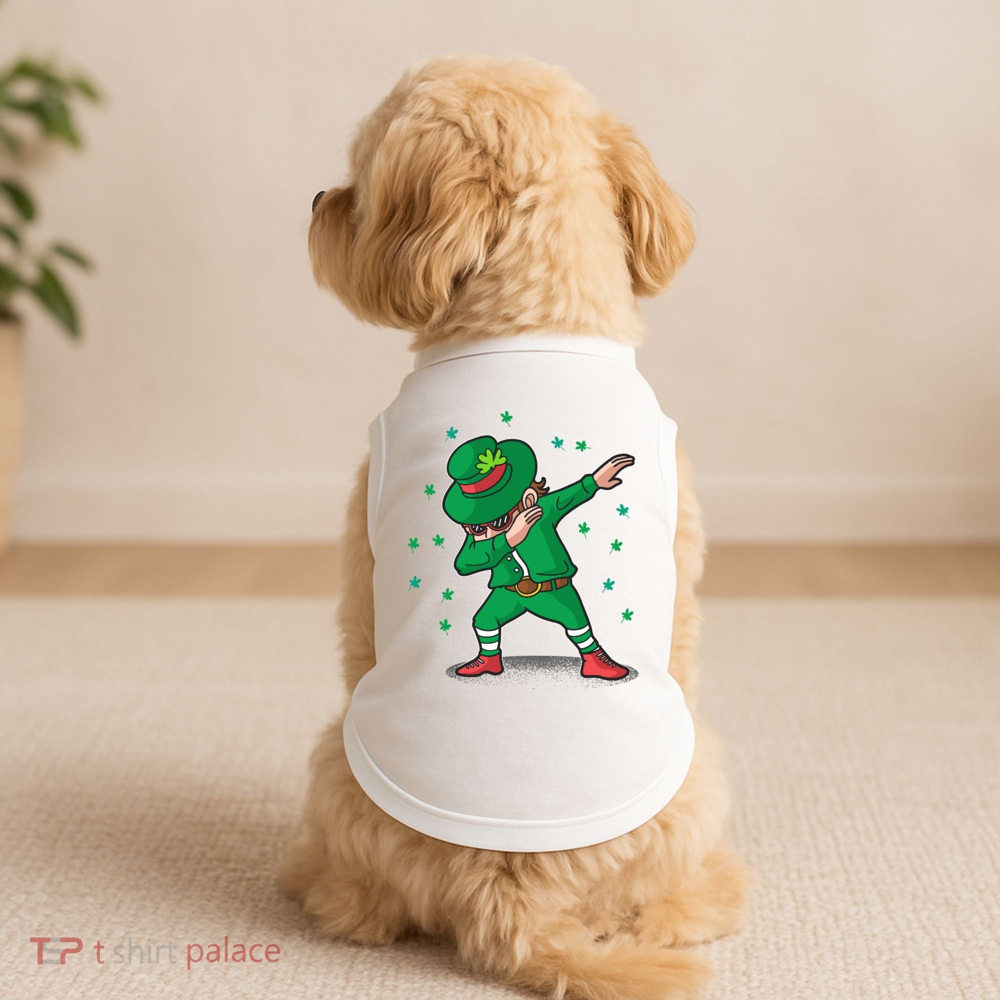 Dabbing Leprechaun St Patricks Day Party Doggie Tank