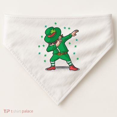 Dabbing Leprechaun St Patricks Day Party USA-Made Doggie Bandana
