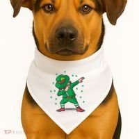 Dabbing Leprechaun St Patricks Day Party USA-Made Doggie Bandana thumb 1