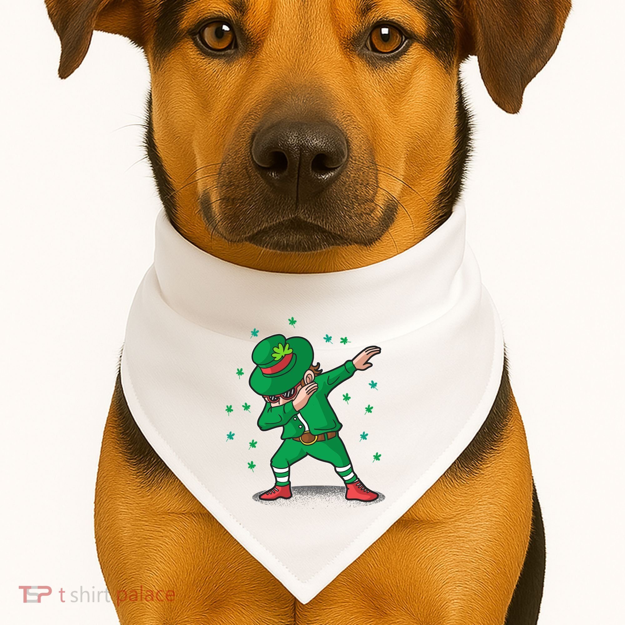Dabbing Leprechaun St Patricks Day Party USA-Made Doggie Bandana