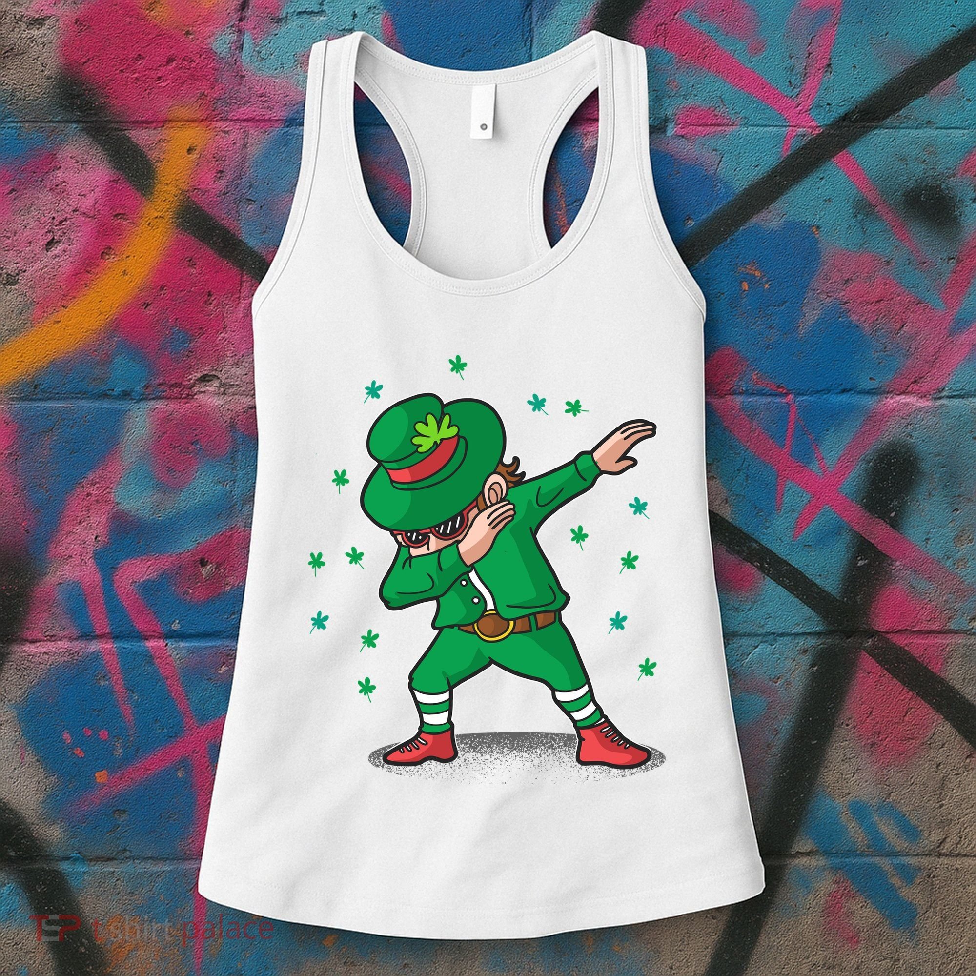 Dabbing Leprechaun St Patricks Day Party Women's Tank Top