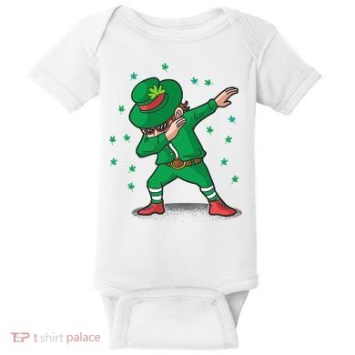 Dabbing Leprechaun St Patricks Day Party Baby Bodysuit