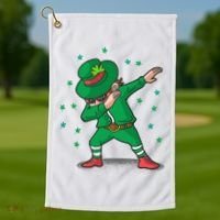 Dabbing Leprechaun St Patricks Day Party Golf Towel thumb 1