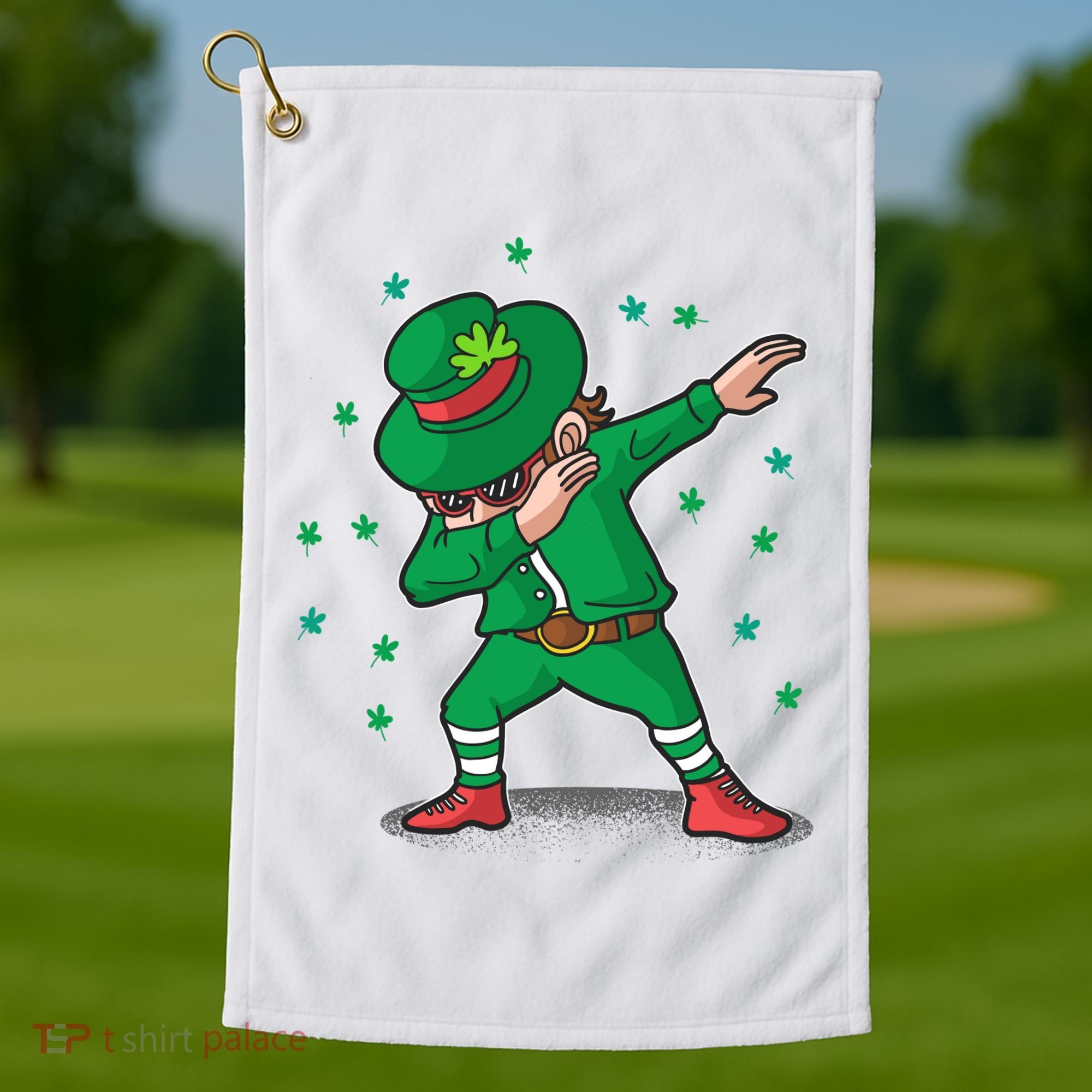 Dabbing Leprechaun St Patricks Day Party Golf Towel