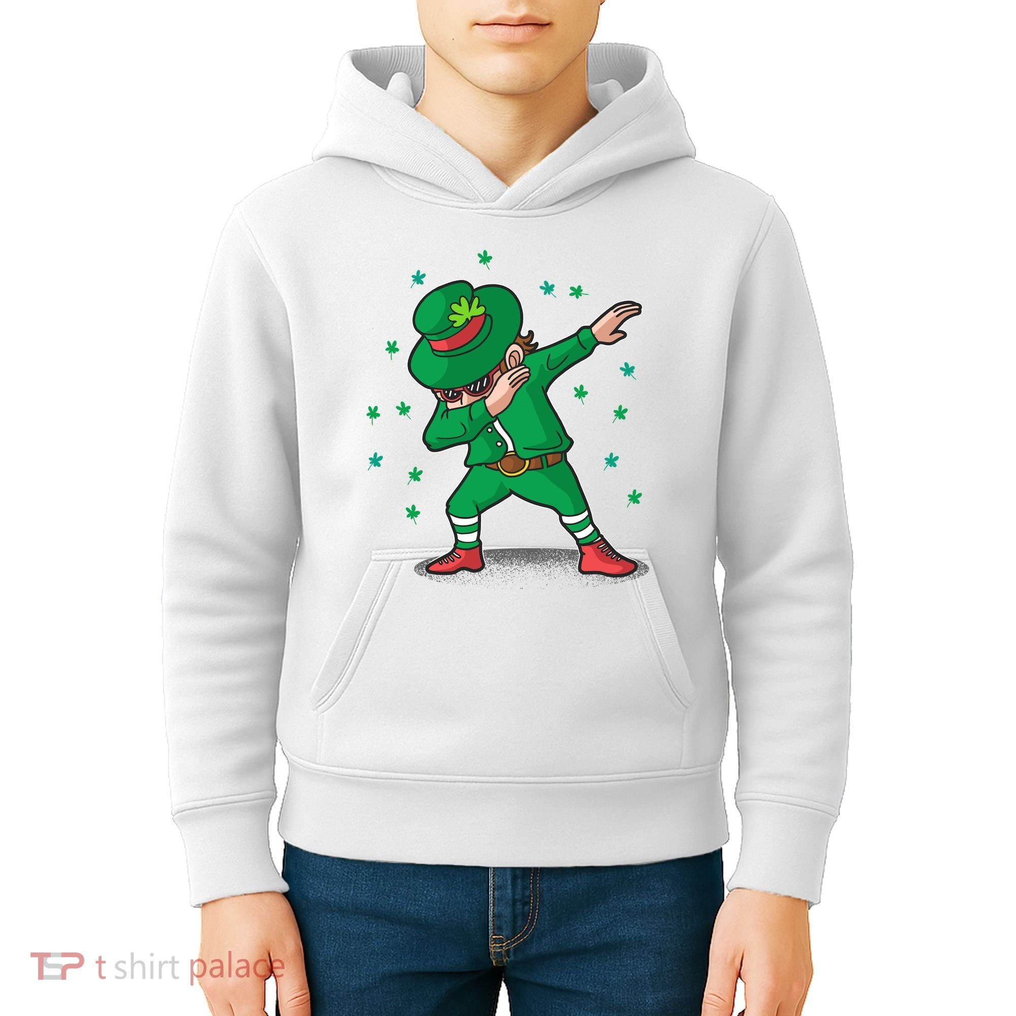 Dabbing Leprechaun St Patricks Day Party Kids Hoodie