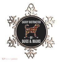 Dog Lover Shirt Easily Distracted Dogs Books Funny Dog Lover Ornament thumb 0