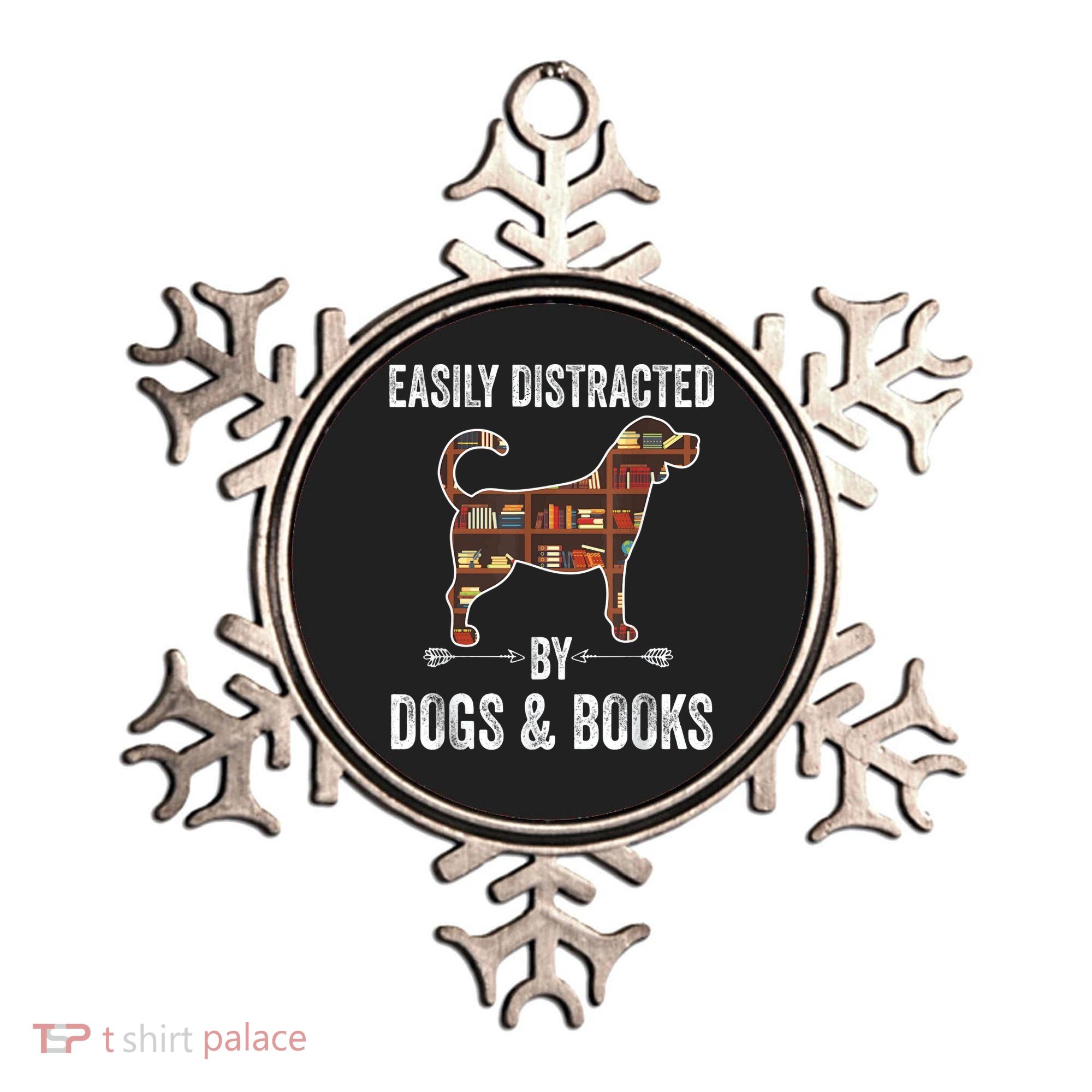 Dog Lover Shirt Easily Distracted Dogs Books Funny Dog Lover Ornament